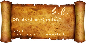 Ofenbecher Ciprián névjegykártya
